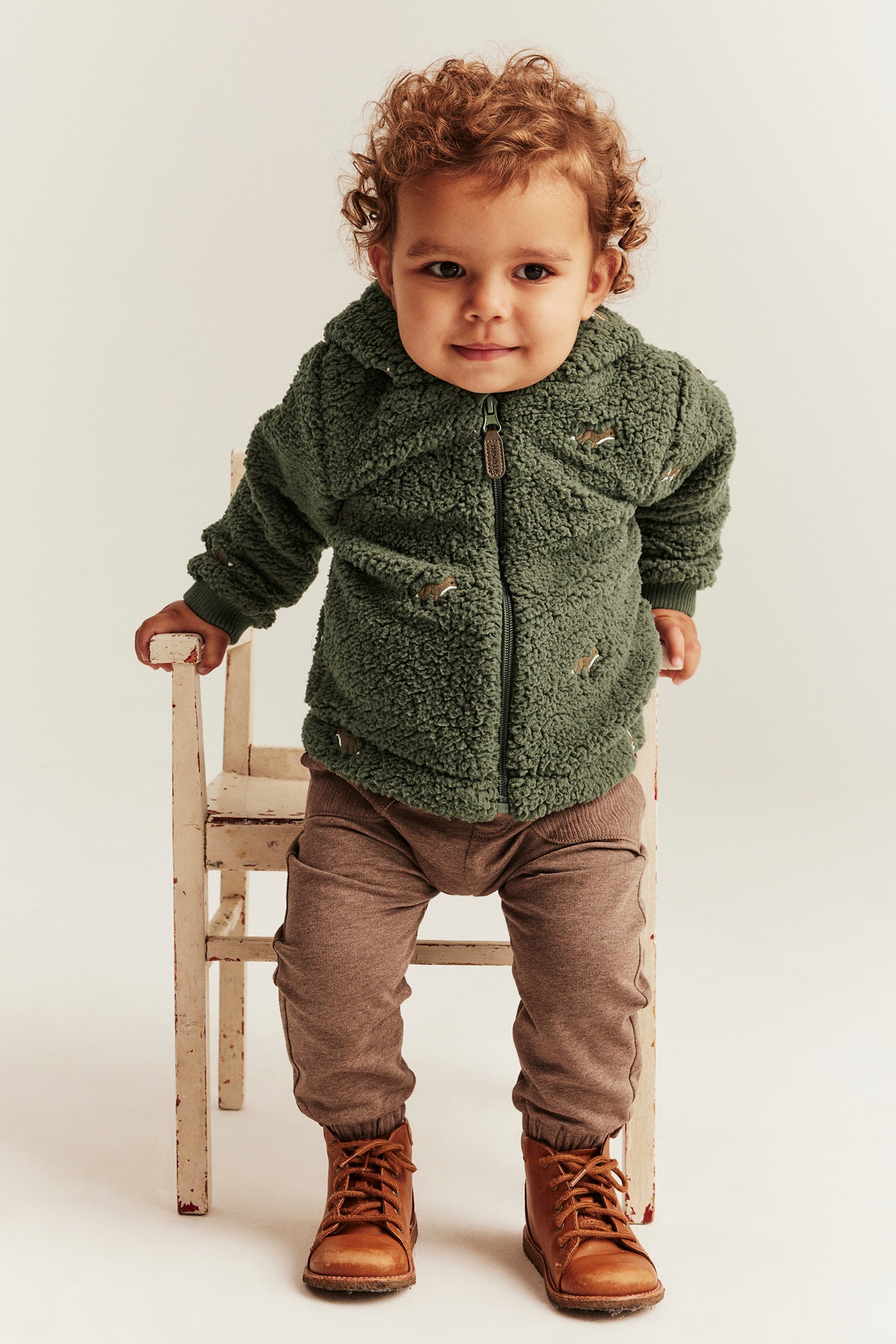 Baby green fox pile jacket – Newbie