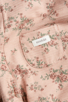 Baby pink floral frill dungarees