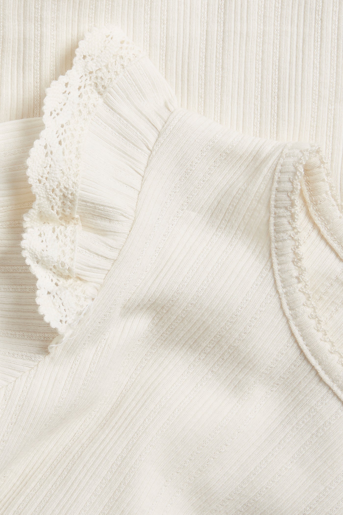 Baby white bodysuit with ruffles