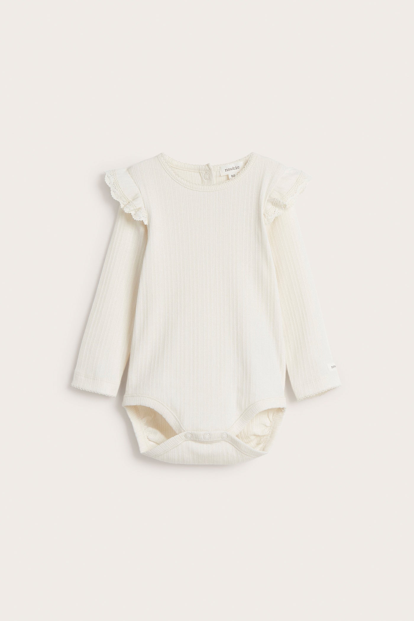 Baby white bodysuit with ruffles