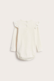 Baby white bodysuit with ruffles