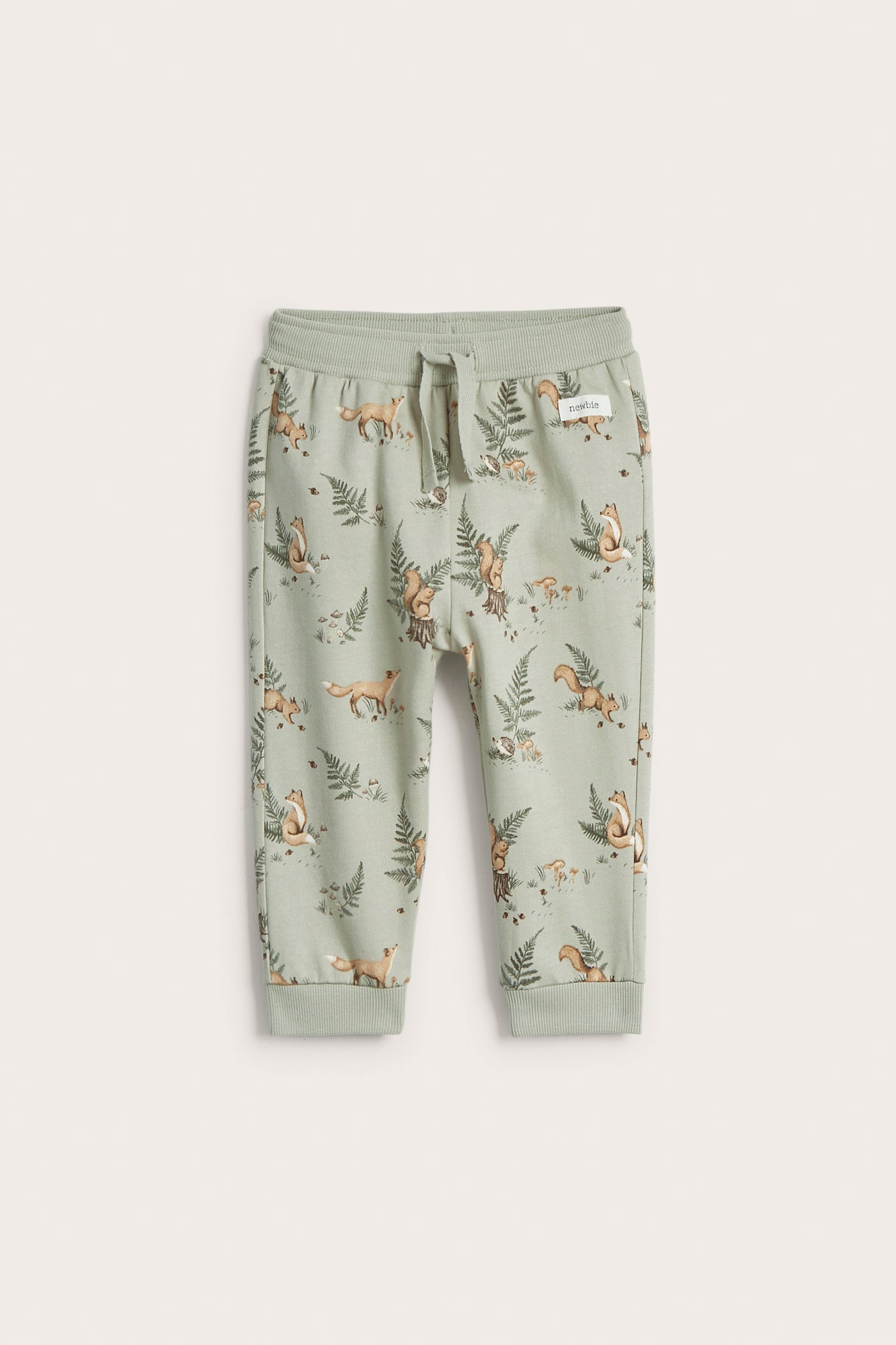 Baby green joggers with animals