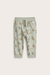 Baby green joggers with animals
