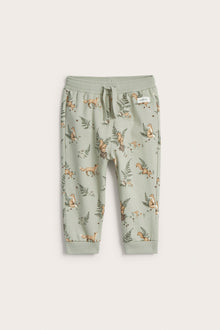 Baby green joggers with animals