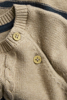 Baby beige striped knitted jumper