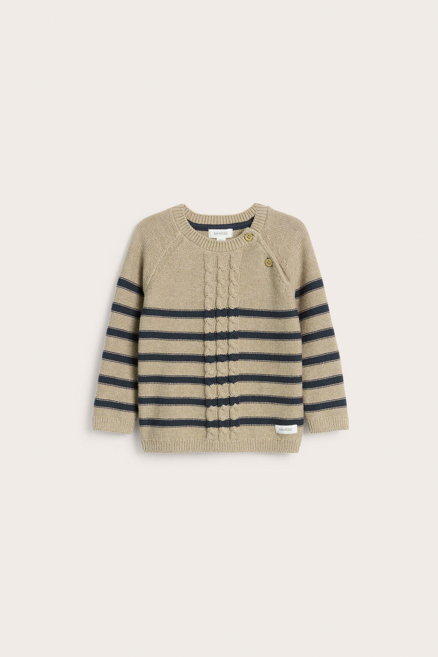 Baby beige striped knitted jumper