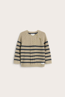 Baby beige striped knitted jumper
