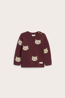 Baby red jacquard-knit jumper