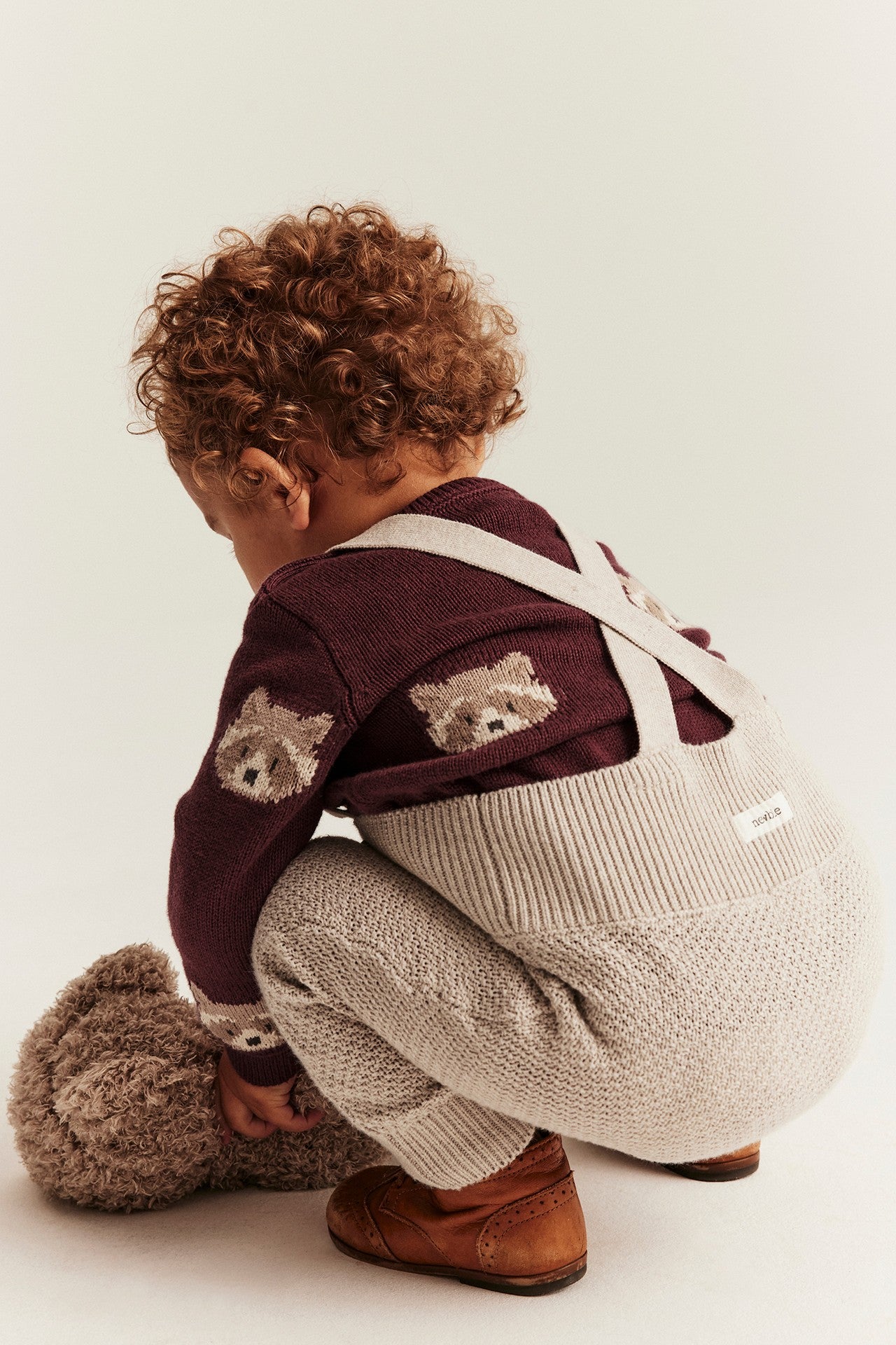 Baby red jacquard-knit jumper