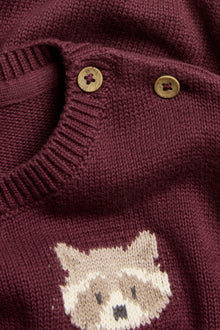 Kids red jacquard-knit jumper