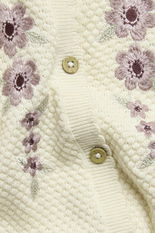 Baby beige floral knitted jumpsuit