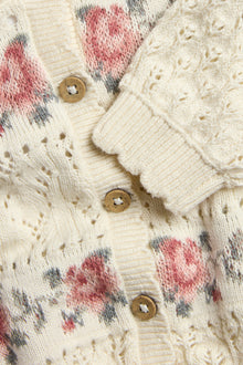 Baby white knitted floral cardigan
