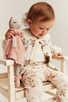 Baby white knitted floral cardigan