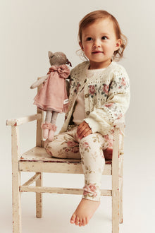 Baby white knitted floral cardigan