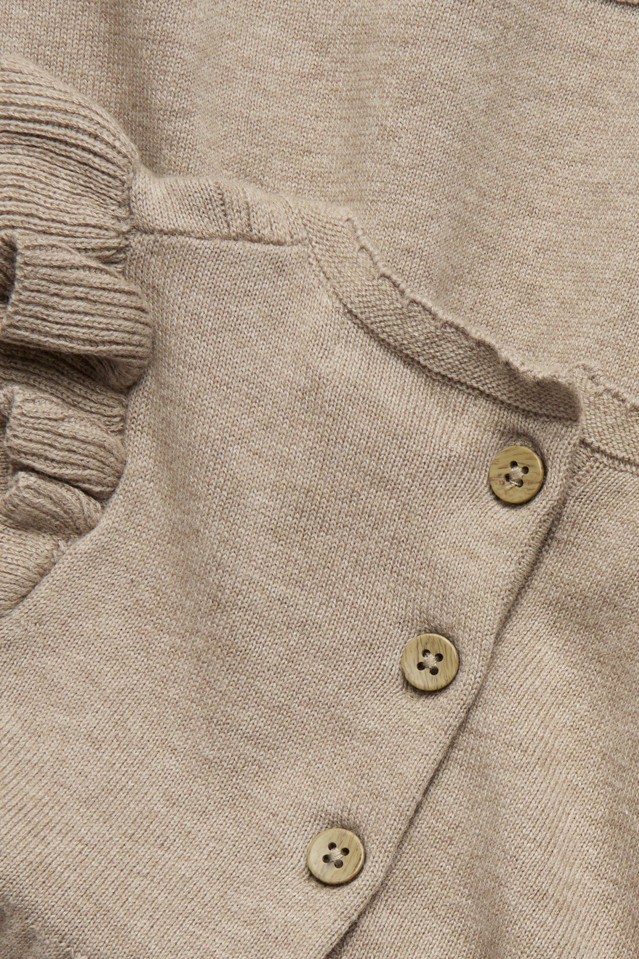 Baby brown knitted frill dress