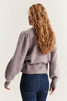 Women's lilac wool blended cardigan