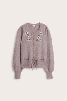 Women's lilac wool blended cardigan