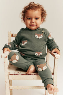 Baby green fox jumper