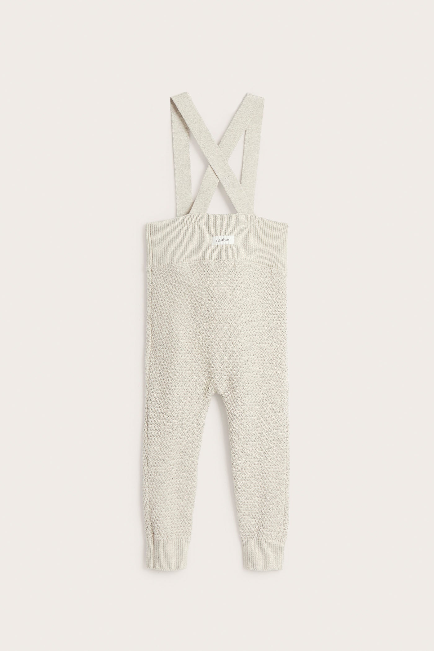 Baby beige knitted dungarees