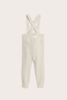 Baby beige knitted dungarees