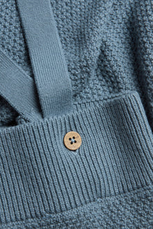Baby blue textured knit dungarees