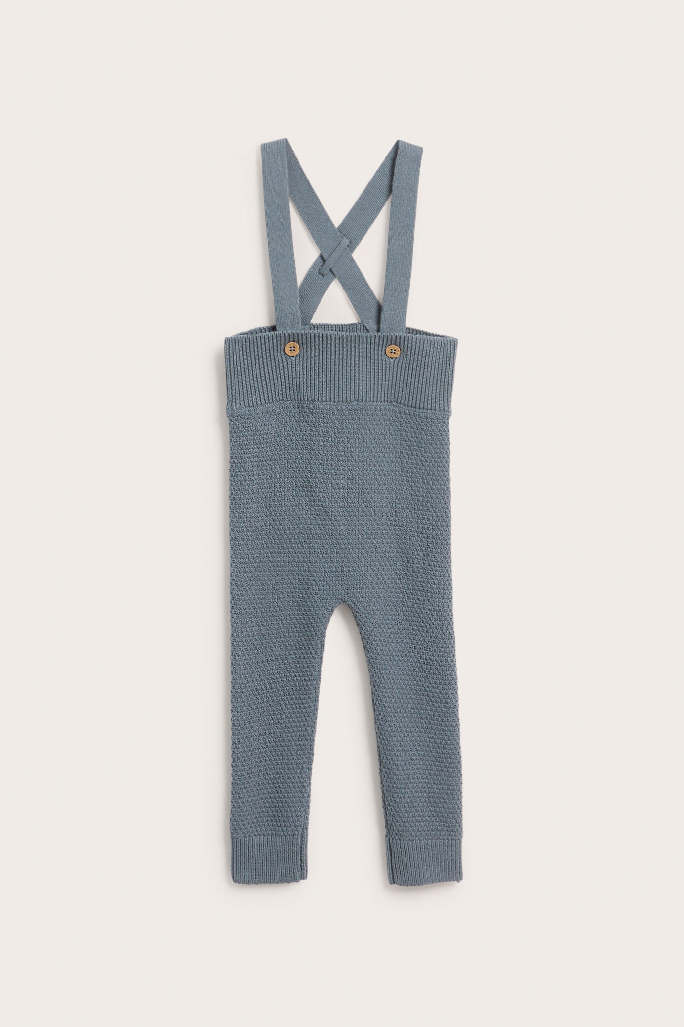 Baby blue textured knit dungarees