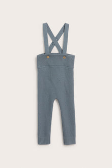 Baby blue textured knit dungarees