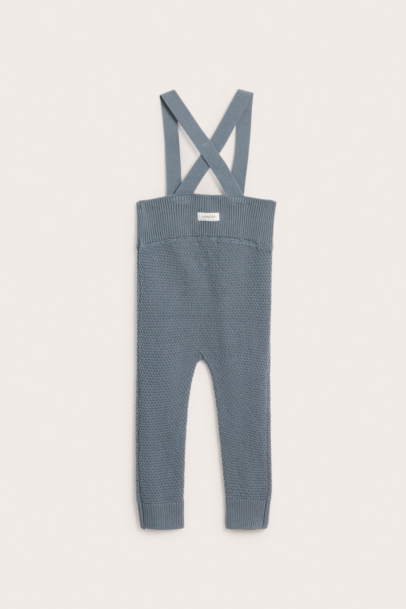 Baby blue textured knit dungarees