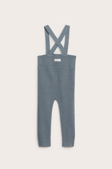 Baby blue textured knit dungarees