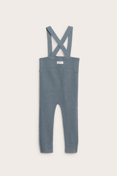 Baby blue textured knit dungarees