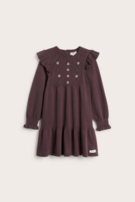 Kids' lilac knitted frill dress