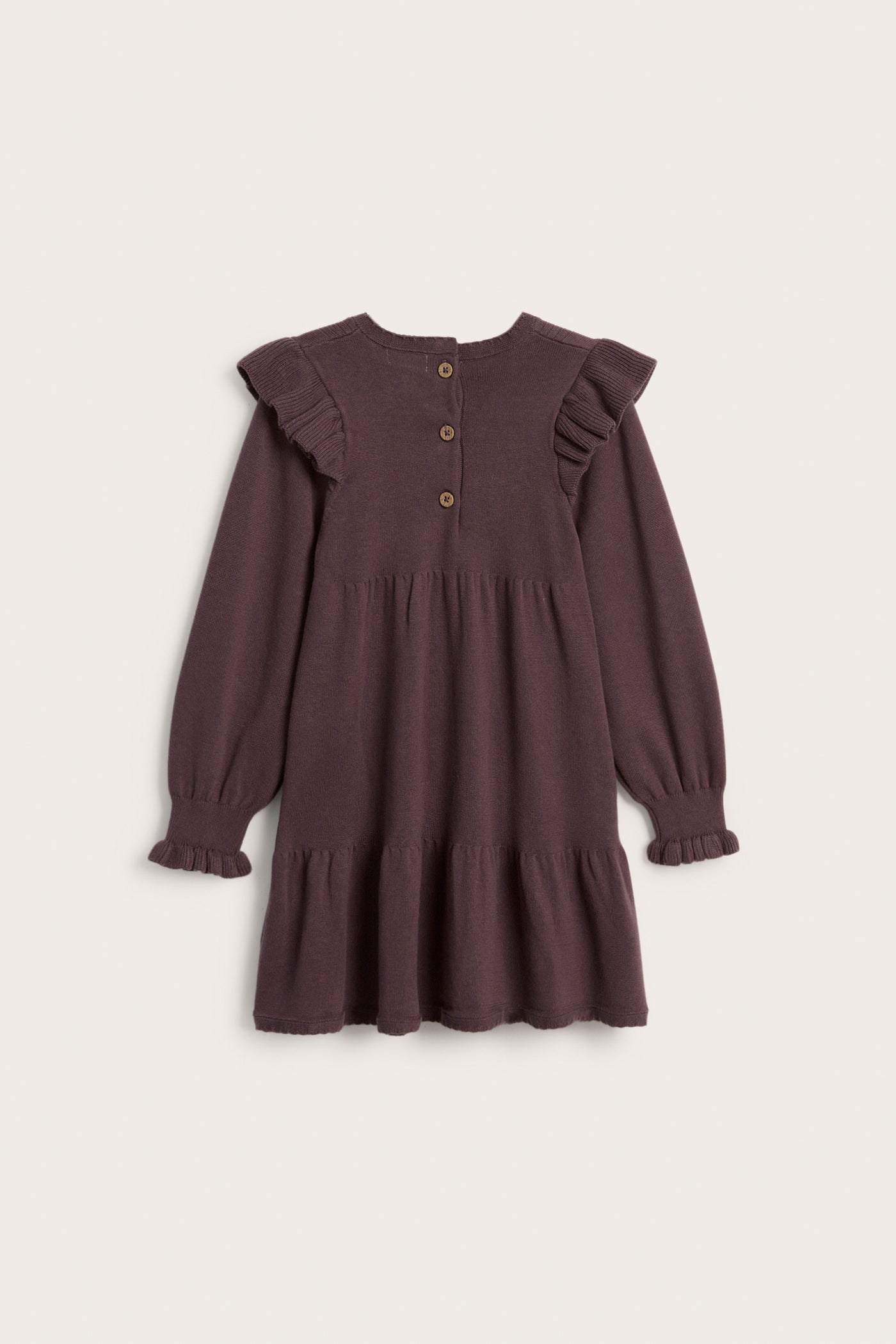 Kids' lilac knitted frill dress