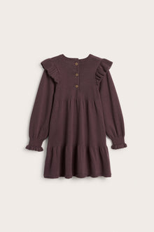 Kids' lilac knitted frill dress