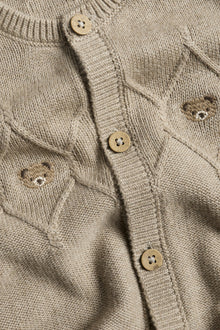 Baby brown knitted bear jumpsuit