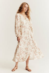 Women's beige floral dress