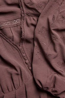 Women's wine red dress with lace