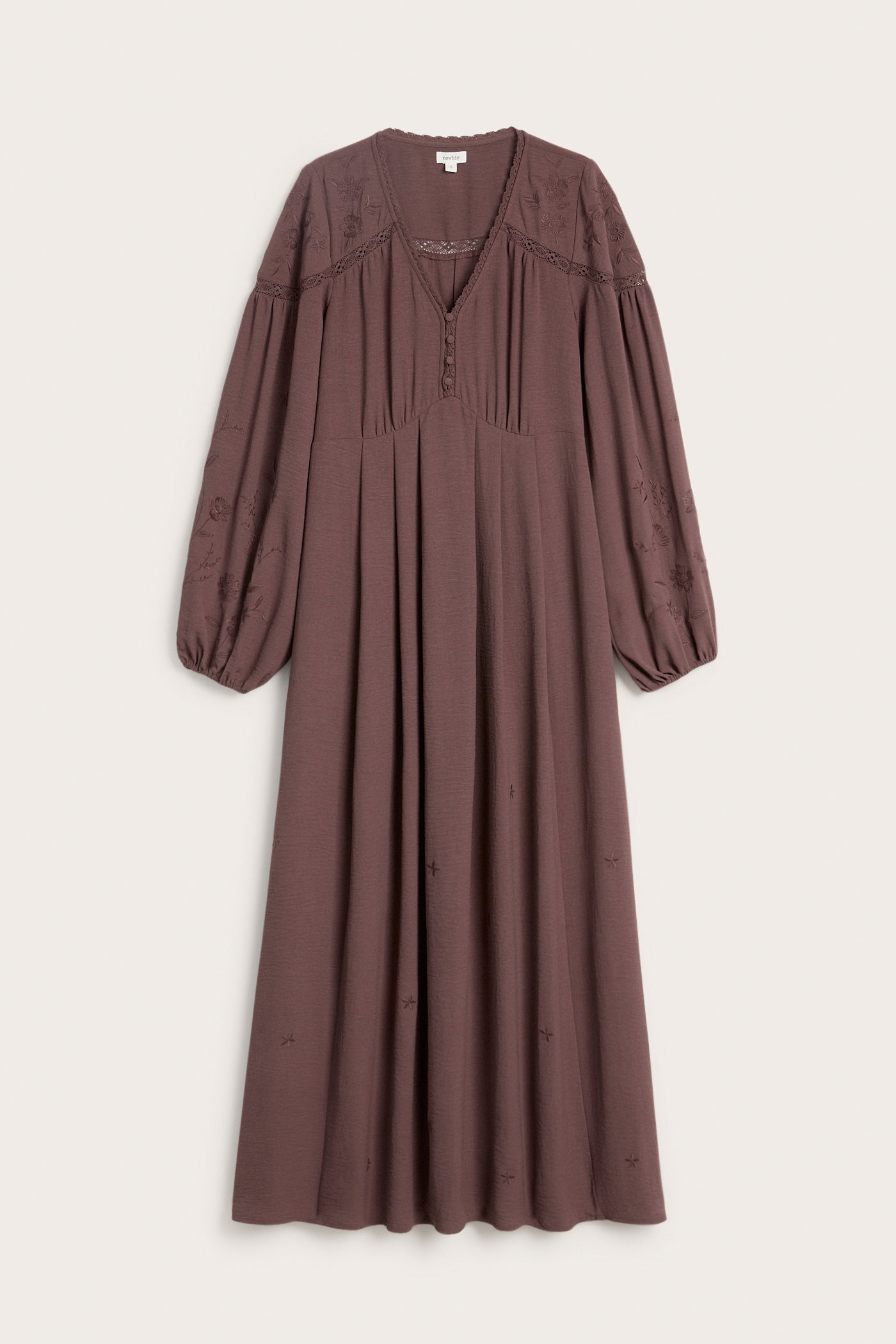 Women's wine red dress with lace