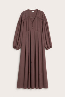 Women's wine red dress with lace