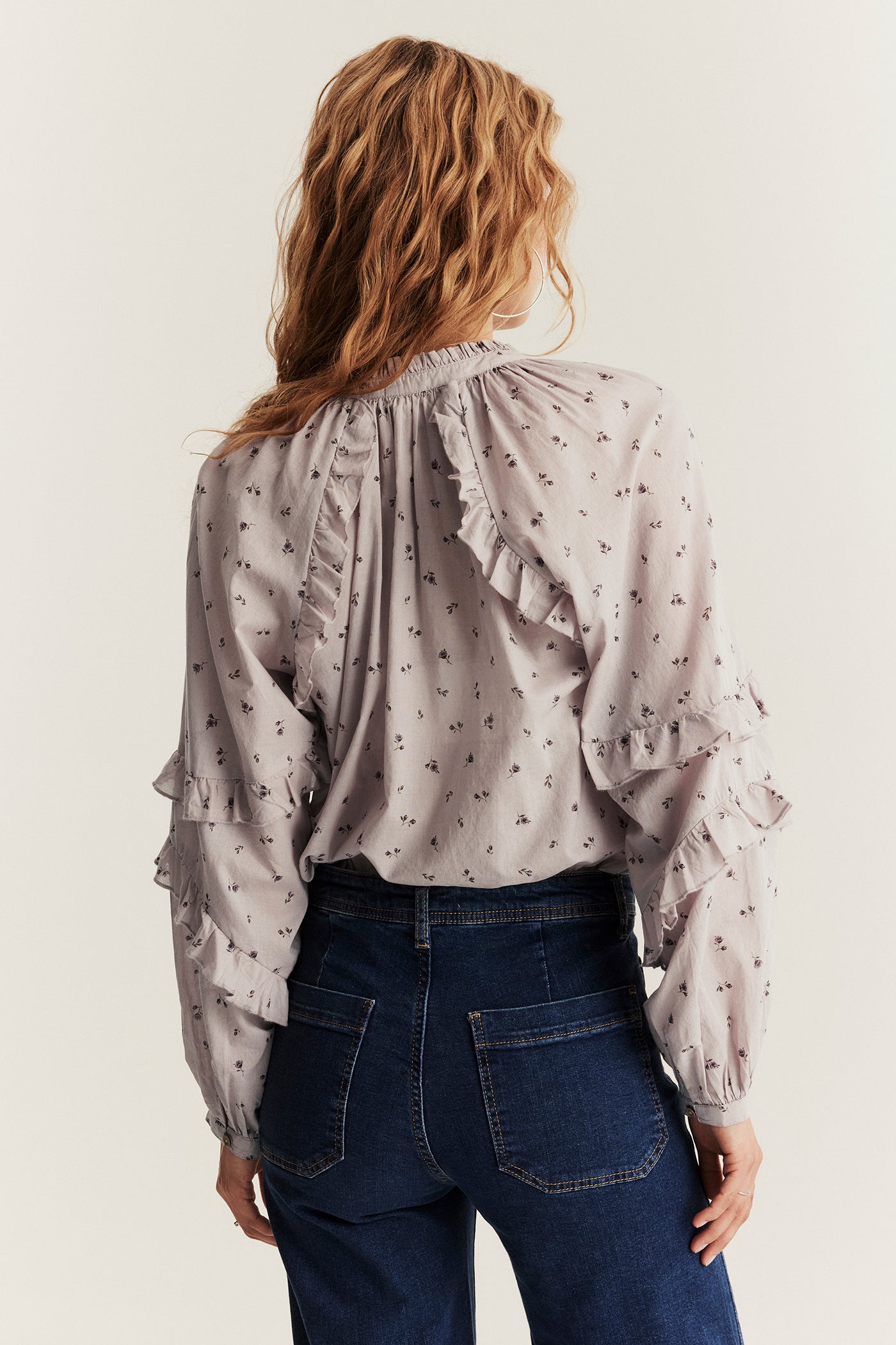 Women's lilac floral blouse