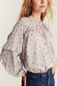 Women's lilac floral blouse
