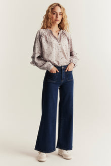 Women's lilac floral blouse