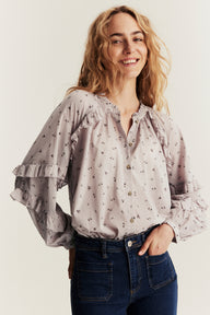 Women's lilac floral blouse