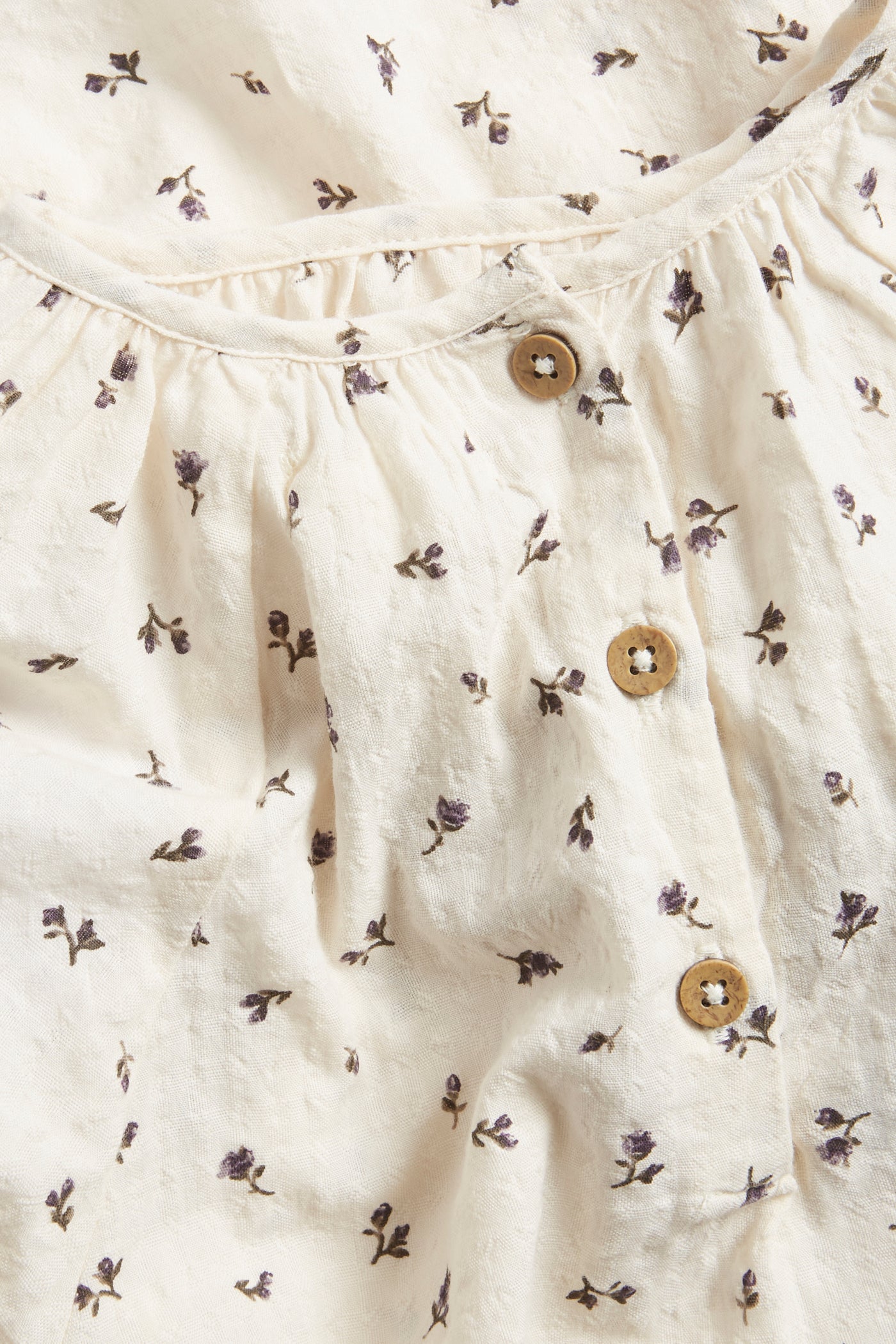 Kids beige floral woven blouse