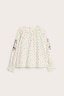 Kids beige floral woven blouse