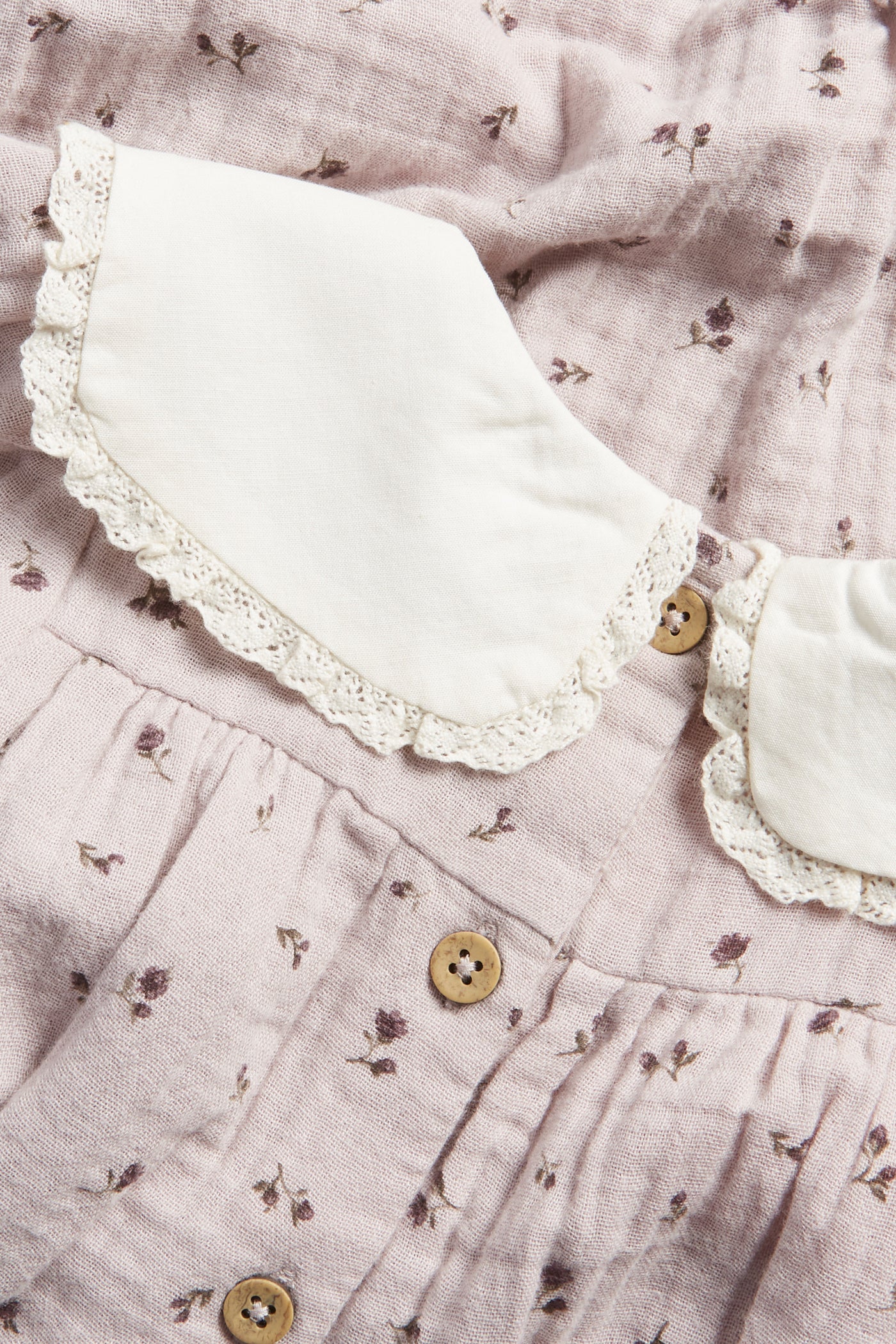 Baby lilac floral bodysuit with collar