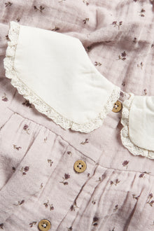 Baby lilac floral bodysuit with collar