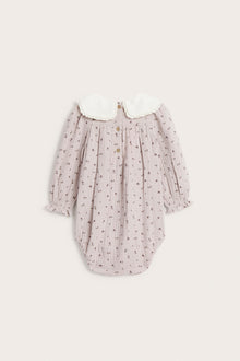 Baby lilac floral bodysuit with collar