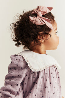 Baby lilac floral bodysuit with collar