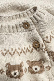 Baby beige knitted  teddy bear jumper