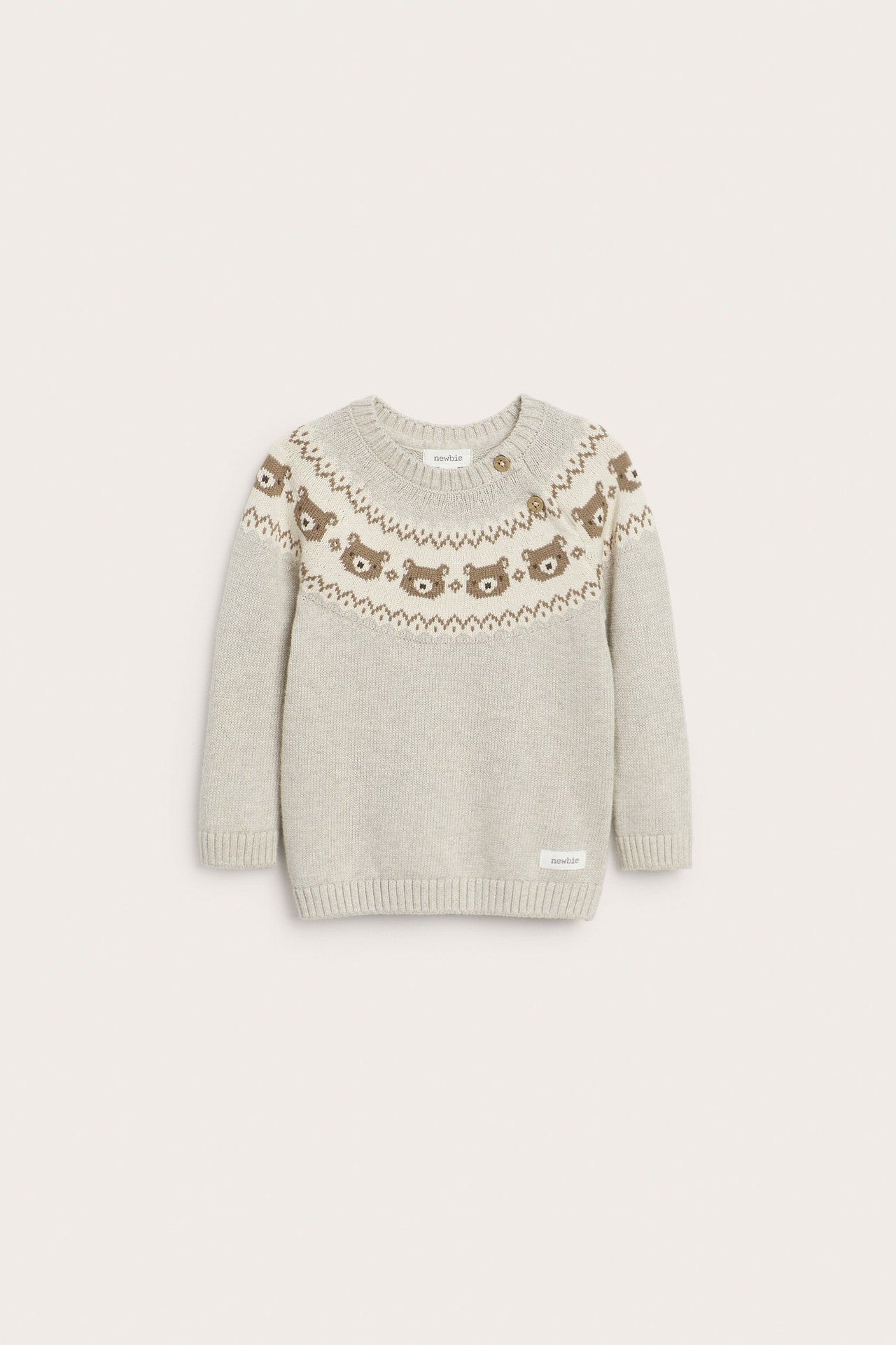 Baby beige knitted  teddy bear jumper